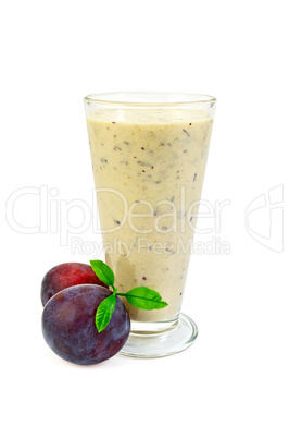Milkshake with two plums