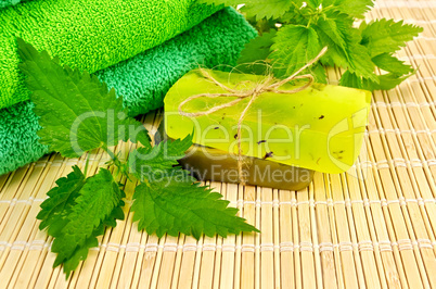 Soap homemade green with nettles