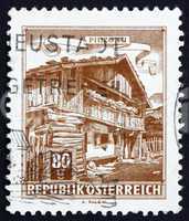 Postage stamp Austria 1962 Old Farmhouse, Pinzgau