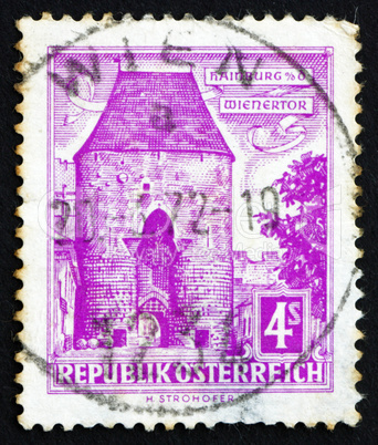 Postage stamp Austria 1960 Vienna Gate, Hainburg