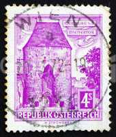 Postage stamp Austria 1960 Vienna Gate, Hainburg