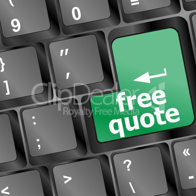 Key for free quote - business concept