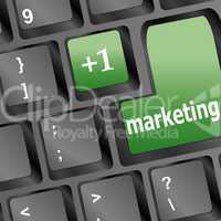 green marketing button on the keyboard