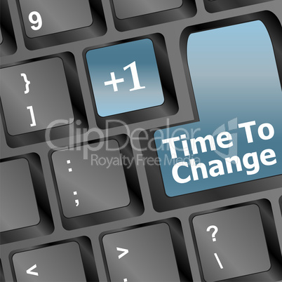 time to change key on keyboard showing time concept
