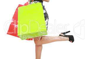 Shopping woman carrying shopping bags