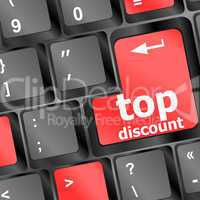 top discount concept sign on computer key