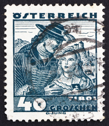 Postage stamp Austria 1929 Couple from Tyrol