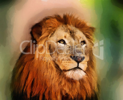 Royal King Lion Portrait Painting