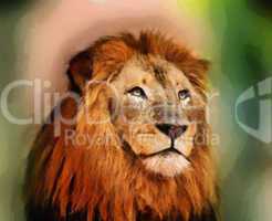 Royal King Lion Portrait Painting