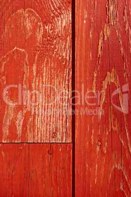 Painted in red old wooden shield