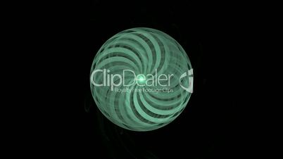 abstract rotating green object on black