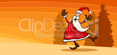 happy Santa Claus cartoon card