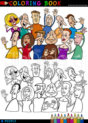 Happy People group for coloring