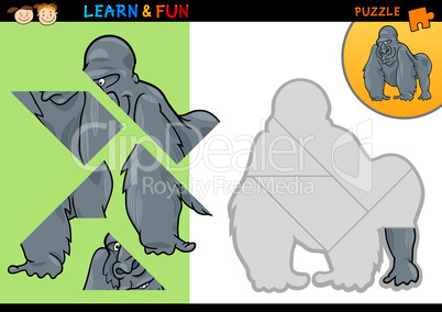 Cartoon gorilla puzzle game