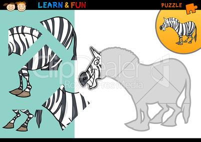 Cartoon zebra puzzle game