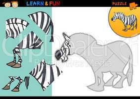 Cartoon zebra puzzle game