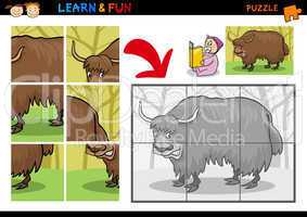 Cartoon yak puzzle game