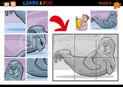 Cartoon seal puzzle game