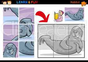 Cartoon seal puzzle game
