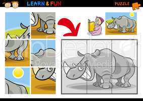Cartoon rhinoceros puzzle game