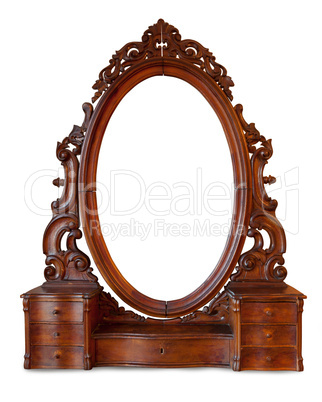 Vintage wood frame mirror