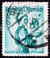 Postage stamp Austria 1948 Woman from Upper Austria