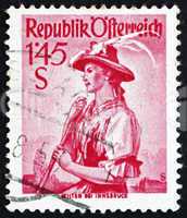 Postage stamp Austria 1951 Woman from Wilten, Innsbruck
