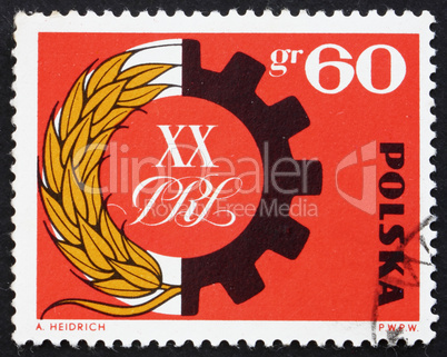 Postage stamp Poland 1964 Symbol of Peasant-Worker Alliance