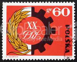 Postage stamp Poland 1964 Symbol of Peasant-Worker Alliance