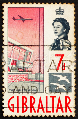 Postage stamp Portugal 1966 Air Terminal, Queen Elizabeth
