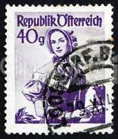 Postage stamp Austria 1948 Woman from Vienna, 1840
