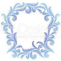 Frost Pattern frame. Winter window style border.