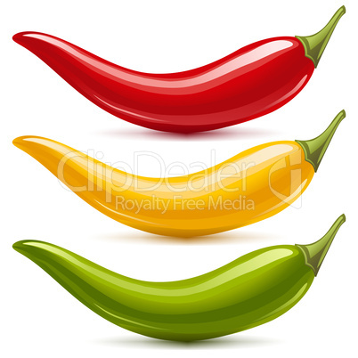 Hot chilli pepper vector set