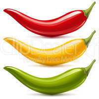 Hot chilli pepper vector set