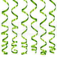 Vector holiday serpentine ribbons set