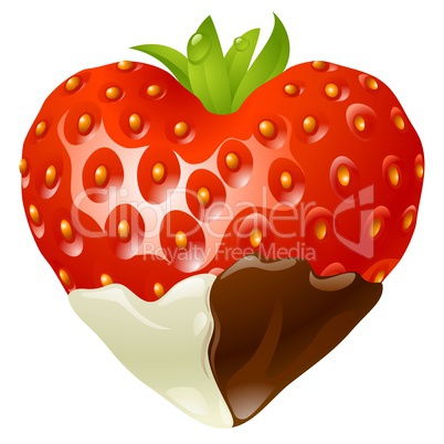 Strawberry in the shape of heart