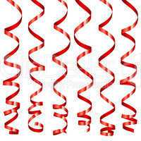 Vector holiday serpentine ribbons set