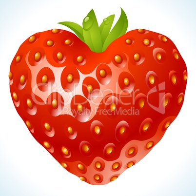 Strawberry in the shape of heart