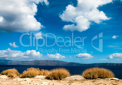 Beautiful cloudscape of Mediterranean shore