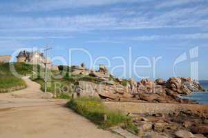 Brittany, pink granit rocks in Ploumanac h