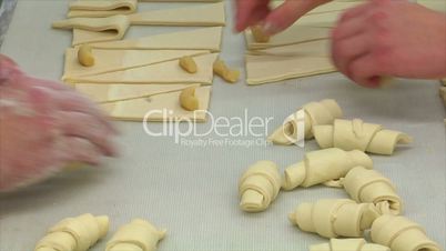 german bakery make marzipan roll bun close 10772