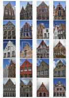 Collage von Giebeln, Brügge,Belgien