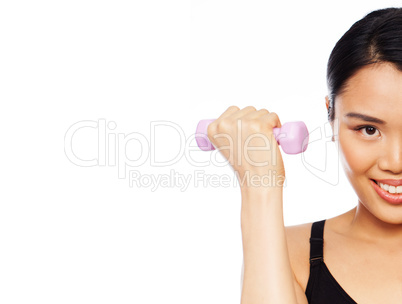 Asian woman doing exercises