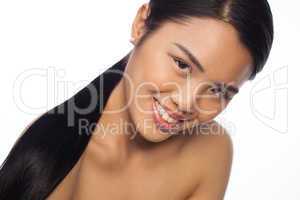 Smiling beautiful young Asian woman