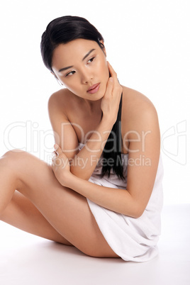 Beautiful serene Asian woman