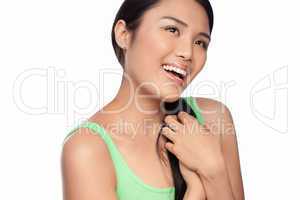 Laughing young Asian woman