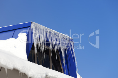 Snowy attic with icicles