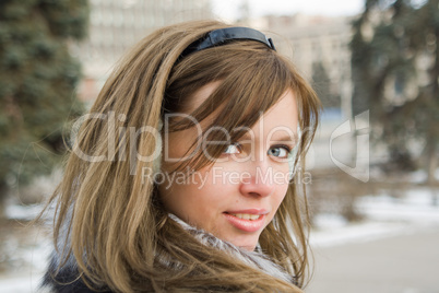 Portrait of the beautiful girl outdoor 4