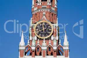 Clock on the Kremlin tower in Moscow