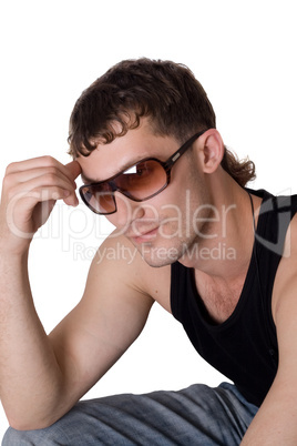 Young man in sunglasses. Isolated on white background 1